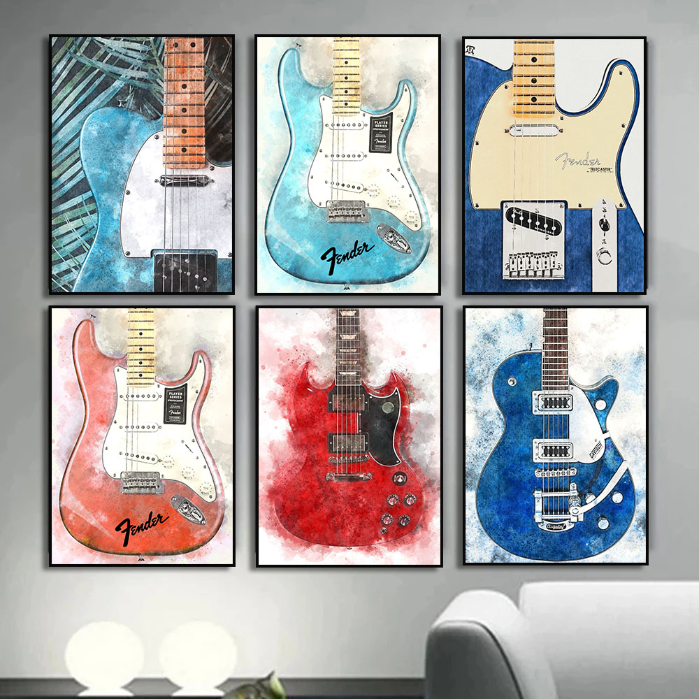 Picture Of Musical Instrument - Toile de musique Rock Vintage, peintures